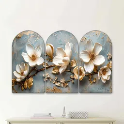 Myntra Elegant Homes White Set of 3 Piece MDF Other Wall Paintings-picture-22
