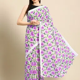 BUTA BUTI Floral Pure Cotton Saree-image-52
