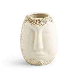 ExclusiveLane The Expression Series 2Pcs Off-White Head To Head Ceramic Decorative Vases image 2