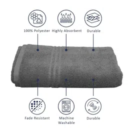 LUXEHOME INTERNATIONAL Grey 2 Pieces Bamboo 670 GSM Bath Towels image 2