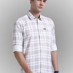 RS Fashions Checked Spread Collar Roll-Up Sleeves Comfort Slim Fit Casual Shirt image 5