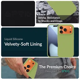 SPRIG Solid Printed iPhone 15 Pro Back Case Mobile Accessories image 2