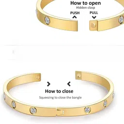 DressBerry Set Of 2 Gold-Plated AD Studded Kada Bracelet image 4