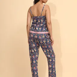 YELLOW BLOOM Women Ethnic Motifs Printed Top & Pyjamas Night suits image 3