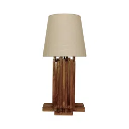 Palisade Wooden Table Lamp with Jute Shade & Brown Base by Symplify image 5