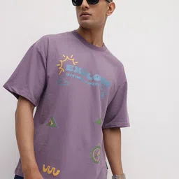 The Roadster Life Co. Typography Printed Drop-Shoulder Sleeves Oversized T-shirt-picture-41