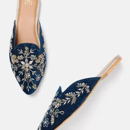 House of Pataudi Women Embellished Ethnic Mules-picture-33
