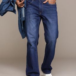 WROGN Men Bootcut Heavy Fade Stretchable Jeans-picture-7