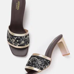 Anouk Floral Embroidered Block Heels image 1