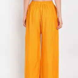 TAG 7 Women Set of 2 Black & Yellow Solid Flared Palazzos image 2