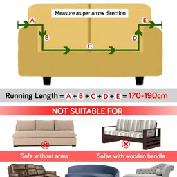 HOKIPO Blue and Yellow Printed Elastic Stretchable Sofa Cover With Arms image 4