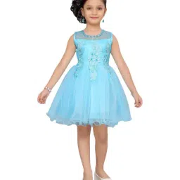 Aarika Kids Turquoise Patch Work Frock-image-26