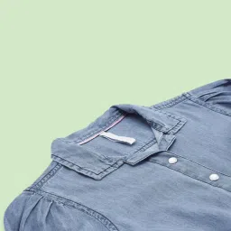 Pantaloons Junior Kids Blue Cotton Regular Fit Dress image 4