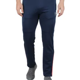 Rock.it Navy Blue Regular Fit Striped Trackpants image 1