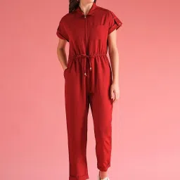 Globus Maroon Midi Jumpsuit image 1