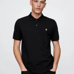 GAP Black Regular Fit Polo T-Shirt image 1