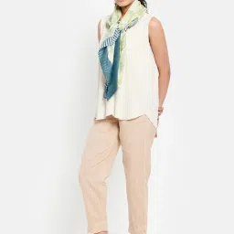 Fabindia Blue & Green Cotton Printed Stole image 1