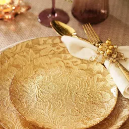 Pure Home and Living Set of 2 Green Ribbed Dessert Plates image 1