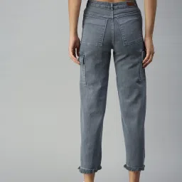 showoffff SHOWOFF Wide Leg High-Rise Grey Clean Look Jeans image 2