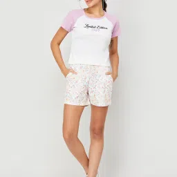 Ginger by Lifestyle White & Lilac Printed Top image 4