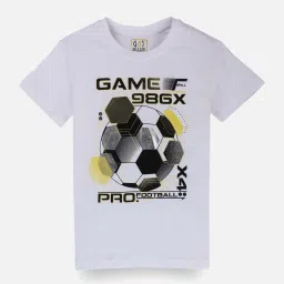 Gini & Jony Boys White Graphic T-Shirt image 1