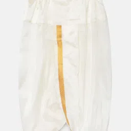 THANGAMAGAN Kids Blue & Cream Solid Shirt with Panjagajam image 4