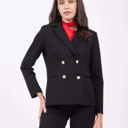 Fablestreet Black Plain Blazer image 1