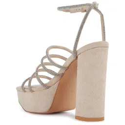 London Rag Women's Beige Ankle Strap Sandals image 5