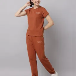 Slumber Jill Brown Cotton Printed Regular Pyjama Sets image 1