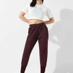 Campus Sutra Maroon Self Pattern Track Pants image 4