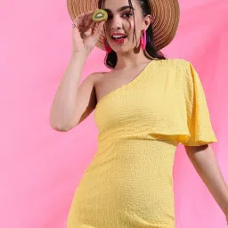 Campus Sutra Yellow Bodycon Dress image 4