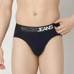 Underjeans By Spykar Assorted Cotton Regular Fit Briefs - Set Of 2 image 1