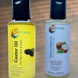 Elecsera Set Of 2 Coconut & Castor Oil For Hair & Skin - 100 Ml Each-picture-18