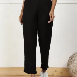 Biba Black Solid Pants image 1