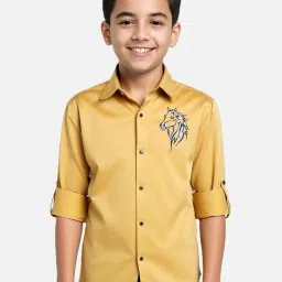 Charchit Boys Gold Comfort Fit Shirt image 1