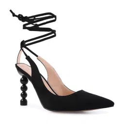 London Rag Women's Cut Out Black Gladiator Stilettos image 2