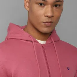 Allen Solly Pink Cotton Regular Fit Hooded Sweatshirt image 4