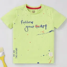 Ed-a-Mamma Kids Green Cotton Printed T-Shirt-picture-21