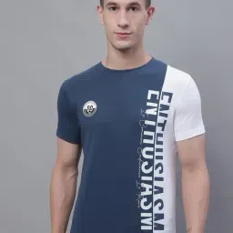 Cantabil Blue Regular Fit Printed T-Shirt-picture-25