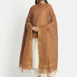 Fabindia Brown Cotton Woven Pattern Dupatta-picture-22