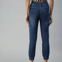 showoffff SHOWOFF Jogger High-Rise Blue Low Distress Jeans image 2