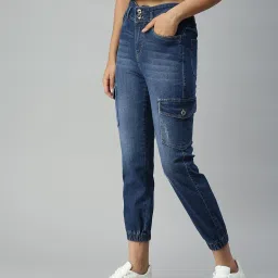 showoffff SHOWOFF Jogger High-Rise Blue Low Distress Jeans image 3