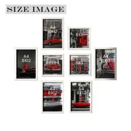 Art Street Bar Red Car and Building Multicolor Wood Framed Wall Painting - Set of 8 image 4