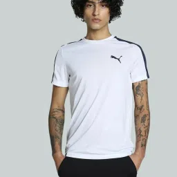 Puma White Slim Fit Sports T-Shirt image 1