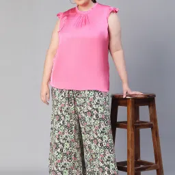 Oxolloxo Multicolor Floral Print Regular Fit Mid Rise Palazzos image 4