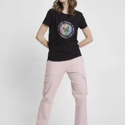 Spykar Black Graphic Print Top image 4