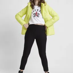 Spykar Lime Green Regular Fit Puffer Jacket image 4