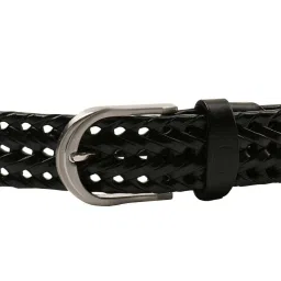 BULCHEE Black Leather Prong Waist Belt for Men image 4