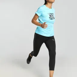 Puma Light Blue Graphic Print T-Shirt image 4