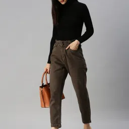 showoffff SHOWOFF Clean Look Brown Straight Fit Denim Jeans image 4